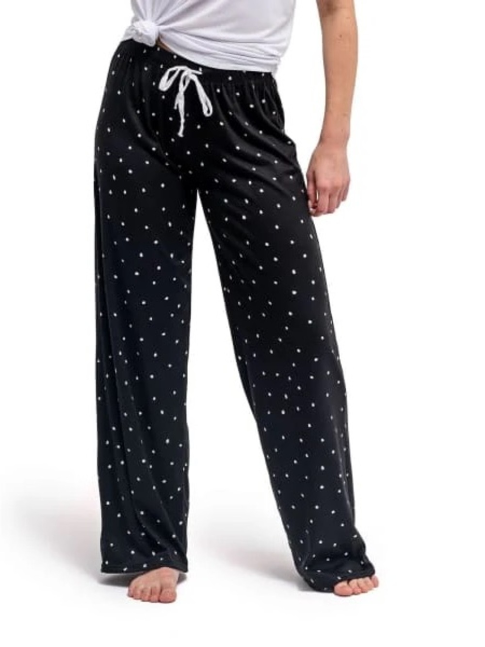 Women's Black Polka Dot Lounge Pajama Pants